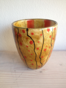 Bemalte Konische Vase, Keramik bemalen Eigenlob