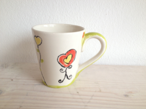 Bemalte Konische Tasse, Keramik bemalen Eigenlob