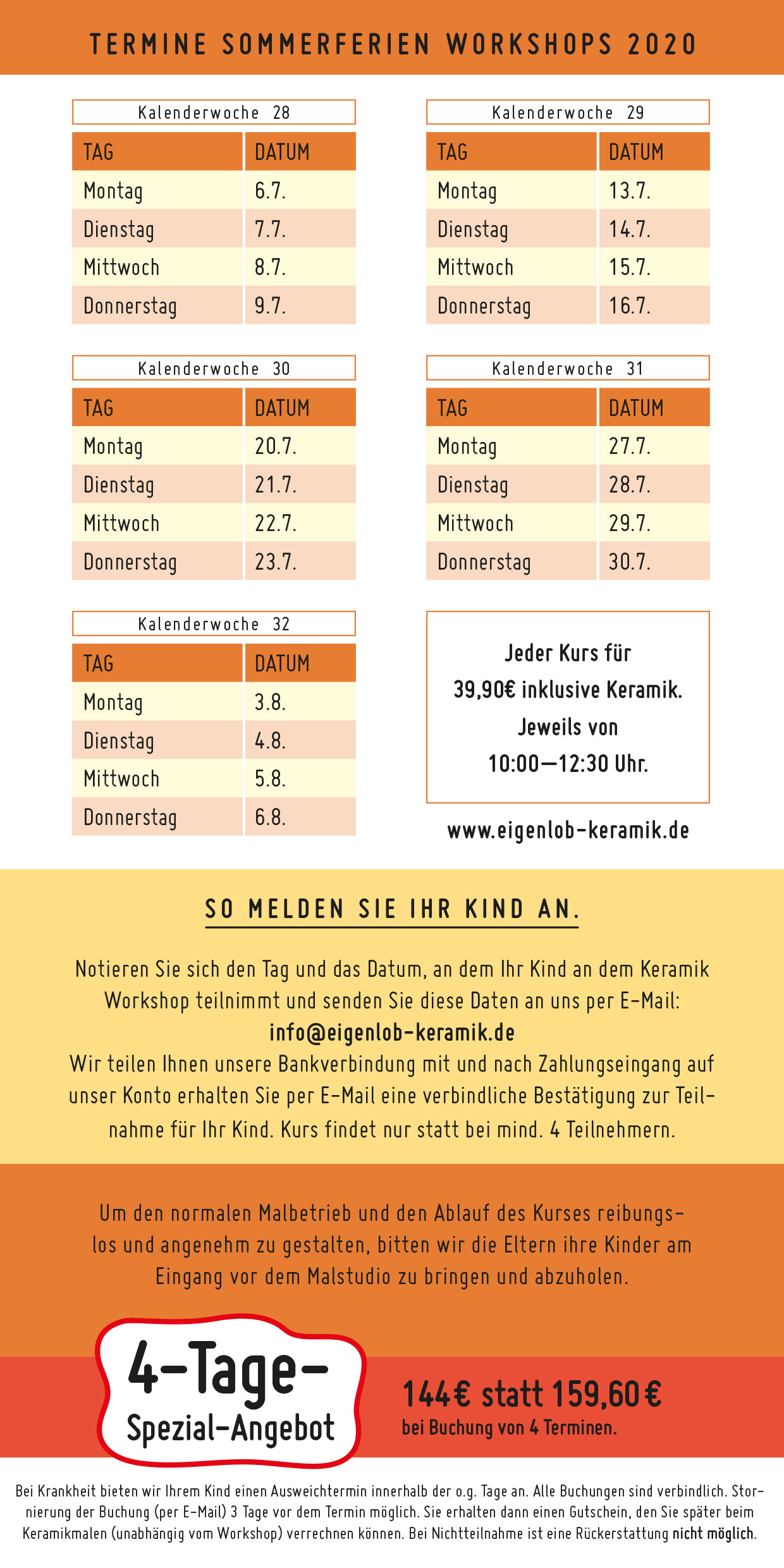 Flyer Ferienworkshop für Schulkinder